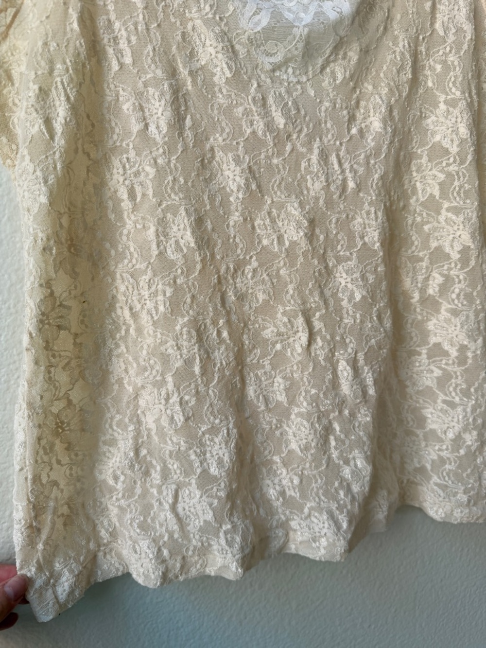 Vintage Cinema Etoile Lace Tank Top Ivory Sheer Floral Y2K Fairy Coquette XL USA - Picture 5 of 9